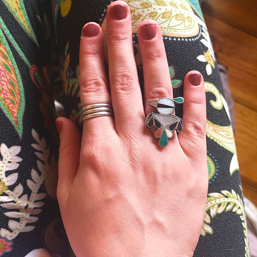 Antique Zuni ThunderBird Ring